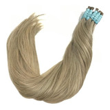 Cabelo Humano P mega Hair Loiro Mesclado Cinza 50cm 50grs Cor Loiro Claro Mesclado
