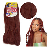 Cabelo Jumbo Super X Kanekalon Tranças Box Braid Dread 400g Cor Ruivo 350