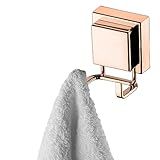 Cabide Gancho Duplo Multiuso Banheiro Lavabo Cozinha Lavanderia Com Ventosa Porta Toalha Pano De Rosa Gold Future