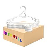 Cabide Infantil Antideslizante Multiuso Kit 50 Cabides Infantis Branco