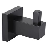 Cabide Quadrado Para Banheiro Dupla Fixação Preto Fosco