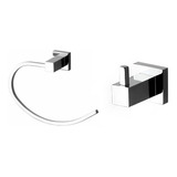 Cabide Simples Metal Porta Toalhas Argola Linha Cromax