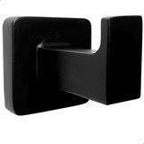 Cabide Simples Preto Fosco Porta Toalhas Gancho Parede Metal