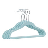 Cabide Veludo Infantil Bebê Enxoval Kit C 40 Slim Buba Azul