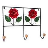 Cabideiro De Parede 3 Ganchos Decoração Cabide Flores Metal