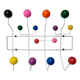 Cabideiro De Parede Eames Branco Com Bolas Coloridas