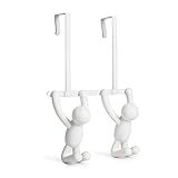 Cabideiro De Porta Buddy Cor Branco Em Plastico Abs Umbra Branco