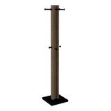 Cabideiro Mancebo De Chao Az1018 Tecno Mobili Cor Nogal Com Preto