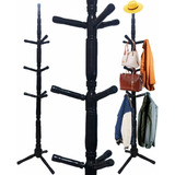 Cabideiro Mancebo Piso 9 Ganchos Madeira Porta Casaco Roupa