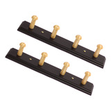 Cabideiro Pendurador Parede 2 Pç 4 Pinos Mod Cabide Preto