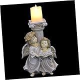 Cabilock 1 Unidade Enfeite Castiçal Anjo Porta Velas Memorial Decorações De Farol Para Casa Castiçais Cônicos Escultura Decoração De Natal Velas De Natal Estatuetas Interior Resina Presente