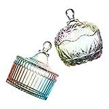 Cabilock 2 Unidades Doces Coloridos Tigela De Doces Decorativa Pote De Doces De Cristal Potes De Doces Com Recipiente De Açúcar Potes De Doces De Cristal Vidro Escritório Selo
