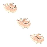 Cabilock 3 Pecas Porquinho Caixa De Jóias Decoração De Estátua De Porquinho Jóias Delicadas Recipiente Metálico Decoração De Animais Estética Liga Em Forma De Coração Joalheria