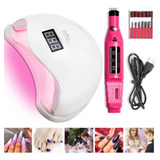 Cabine Sun 5 Led Uv Estufa Lixadeira Elétrica De Unha Gel