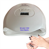 Cabine Uv Unhas Estufa Manicure 36led Seca Duas Mãos Juntas