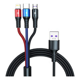 Cabo 3 Em 1 Carregar Celular Type C V8 Compatível Lightning