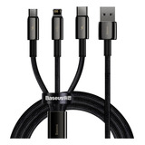 Cabo 3in1 Baseus Tungsten Gold Usb Para M l c 3 5a 1 5m