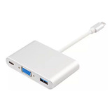 Cabo Adaptador 3 Em 1 Usb c 3 1 Type c Para Vga usb 3 0 F3