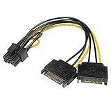 Cabo Adaptador 8 Pinos 6 2 PCIe Para 2 Sata 15cm AK CBPW19 15
