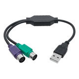Cabo Adaptador Conversor Usb P 2 Portas Teclado E Ps2 Mouse