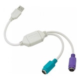 Cabo Adaptador Conversor Usb P 2 Portas Teclado E Ps2 Mouse