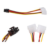 Cabo Adaptador Fonte Gpu Placa Vídeo 2x Molex P Pci 6 Pinos