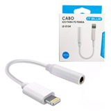 Cabo Adaptador Lightning Ios Para Fone De Ouvido P2 Fêmea