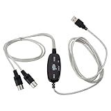 Cabo Adaptador MIDI Para USB Conectores MIDI IN E OUT Compatível Com Windows