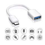 Cabo Adaptador Otg Usb c Type c Macho X Usb 3 0 Fêmea Branco