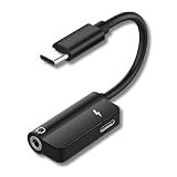 Cabo Adaptador P2 Para USB Tipo C 2 Em 1 - Áudio Estéreo Digital Com Entrada Para Carregamento - Compatível Com Fones De Ouvido E Smartphones Com USB-C -Preto-
