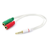 Cabo Adaptador P3 p2 Combo Fone E Microfone Headset Branco