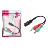 Cabo Adaptador P3 p2 Combo P Fone E Microfone Headset 5 