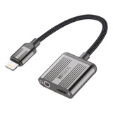 Cabo Adaptador Para iPhone Lightning Duplo P3 Áudio Fone
