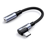 Cabo Adaptador Tipo C X P2 Ugreen 90 Graus Xiaomi Huawei Cor Cinza escuro