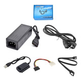 Cabo Adaptador Usb 2 0 Hd Conversor Fonte 3 Em 1 Sata Ide