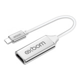 Cabo Adaptador Usb C A Hdmi Do 1 Usb C Macho Em 1 Hdmi Fêmea Exbom U3v x40 Branco Do 11cm