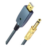 Cabo Adaptador Usb P guitarra Elétrica Conector Áudio 6 35mm