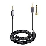 Cabo ATH M50xBT Cabo Auxiliar Enrolado De Substituição Para Audio Technica ATH M50xBT2 ATH SR50BT Fones De Ouvido Sem Fio Cabo De Extensão De 3 5 Mm 1 8 Com Adaptador De 6 35 Mm 1 4 4 3 M
