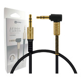 Cabo Áudio Auxiliar P2 3 5mm 90 Anti Nó Resistente 1 Metro