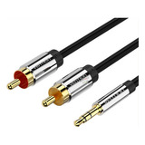 Cabo Áudio Auxiliar P2 X 2 Rca Blindado 10 Metros Vention