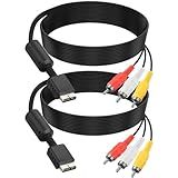 Cabo AV PS2 Pacote Com 2 Cabo De Vídeo Composto RCA Para PS2 PS1 PS3 Suporta áudio E Vídeo Simultaneamente Saída De TV Cabo Conector Compatível Com Sony PlayStation 1 2 3 PSX Plug Play 
