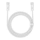 Cabo Baseus Dynamic Usb C Compatível Com IPhone 15 Compatível Com IPad Compatível Com Macbook Nylon 5a 100w Type C Type C Branco 2m 