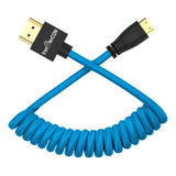 Cabo Câmera Monitor Mola Espiral Hdmi X Mini hdmi 2 0 4k