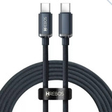Cabo Carregador Celular Usb C Tipo C 2 Metros 100w Turbo Pro Cor Prateado