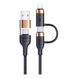 Cabo Carregador Dados Pd 60w 4 In 1 P iPhone Tipo c Usams