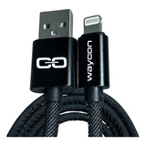 Cabo Carregador Lightning 3a Para Celular Ultra Rápido 1 Metro Reforçado Cor Preto Original Waycon