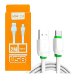 Cabo Carregador Tipo C Turbo Usb Tipe c Reforçado 2 Metros Cor Branco