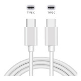 Cabo Carregador Usb c Tipo C 2 Lados 1m Branco Rápido Turbo