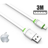Cabo Carregador Usb iPhone 3 Metros Rápido Kaidi Cor Branco