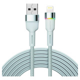 Cabo Carregador Usb P Lightning 2m Com Luz Led Para iPhone